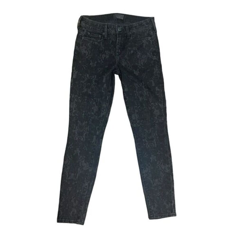 Vince Women Jeans 25 Dylan Ankle Skinny Black Floral Denim Edgy Gothic Modern‎